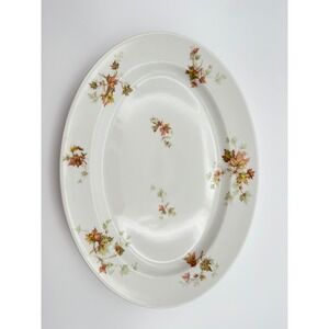 Haviland France Limoges Autumn Leaf Oval Serving Platter 14 Inch Vintage China